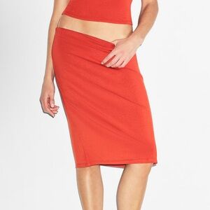 Skims Terra Smooth Layers Red Midi Skirt XS